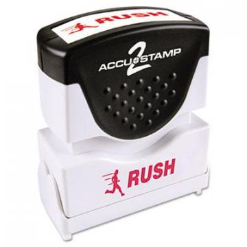 Accustamp Pre-Inked Shutter Stamp, Red, RUSH, 1 5/8 x 1/2 (035590)