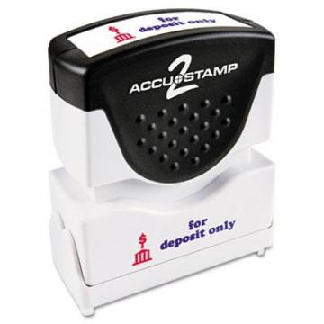 Accustamp Pre-Inked Shutter Stamp, Red/Blue, FOR DEPOSIT ONLY, 1 5/8 x 1/2 (035523)