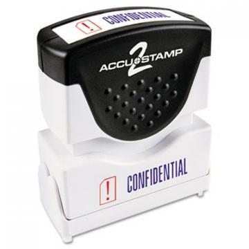 Accustamp Pre-Inked Shutter Stamp, Red/Blue, CONFIDENTIAL, 1 5/8 x 1/2 (035536)