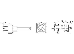 Diplohmatic Cermet trimmer potentiometer, 1 MΩ (1M0), 0.5 W, 3 mm