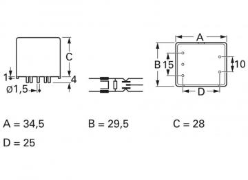 Eichhoff EMC suppressor filter, single-phase, F012, 110/250 VAC, 2 A