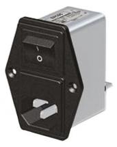 Epcos EMC filter with IEC plug, switch and fuse holder 250 VAC, 2 A