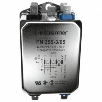 Schaffner EMC suppression filter, three-phase, FN 355, 250/440 VAC, 3 A
