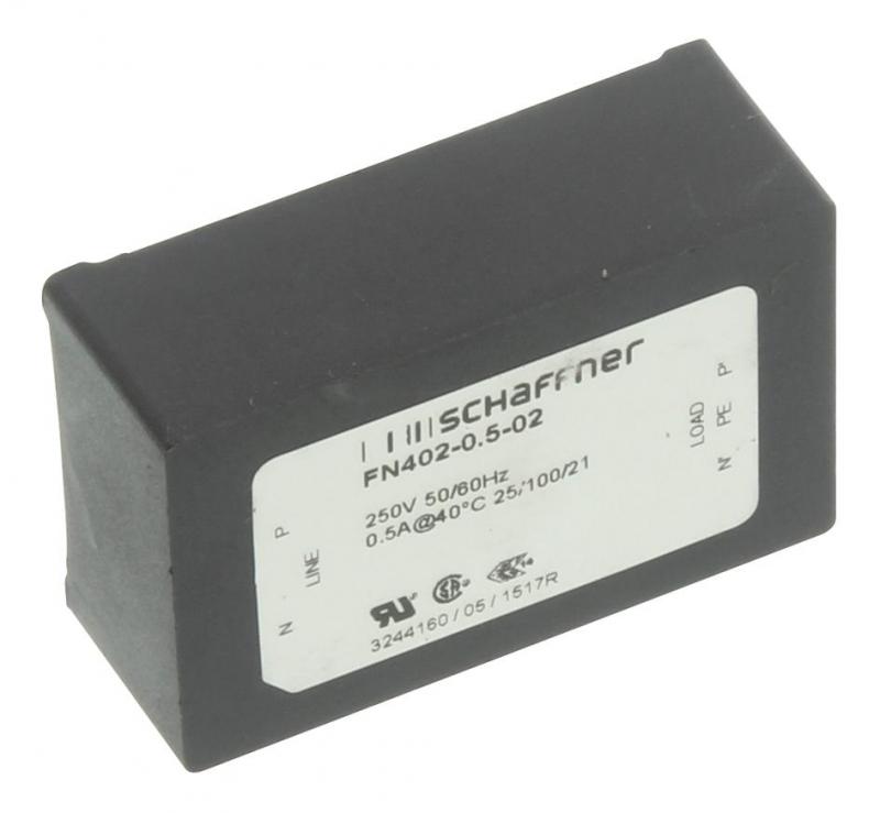 Schaffner EMC suppressor filter, single-phase, FN 402, 250 VAC, 0.5 A