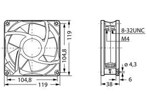 ebm-papst ebm-papst, AC, axial fan, 4656N, 230 V, 119 mm, 119 mm, U/min: 2650