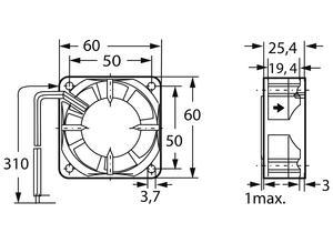 ebm-papst DC axial fan, 24 V, 60 mm, 60 mm 614 NGN