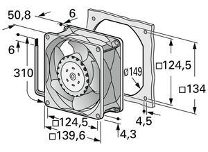 ebm-papst DC axial fan, 12 V, 140 mm, 140 mm 5312/2TDHP