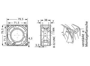 ebm-papst AC axial fan, 115 V, 80 mm, 80 mm 8506 A