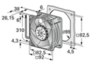 ebm-papst DC axial fan, 24 V, 92 mm, 92 mm 3214 JH4