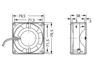 ebm-papst AC axial fan, 230 V, 80 mm, 80 mm