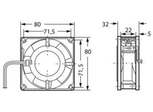 ebm-papst DC axial fan, 24 V, 80 mm, 80 mm 8314 L