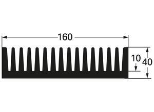 Fischer Profile heatsinks, 1.35 K/W, Aluminium, black anodised