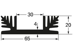 Fischer Profile heatsinks, 3.5 K/W, Aluminium, black anodised