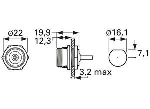 Bulgin Coaxial panel-mount socket, IP 68, SMB, 50 Ω, Straight