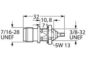 Telegärtner Coaxial panel-mounted socket, TNC, 50 Ω, Straight