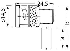 Telegärtner Coaxial plug, BNC, 75 Ω, Angled