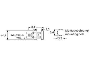 Telegärtner Coaxial panel-mounted socket, MMCX, 50 Ω, Straight
