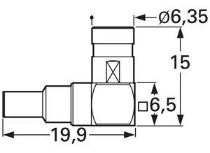 Telegärtner Coaxial coupling, SMB, 50 Ω, Angled