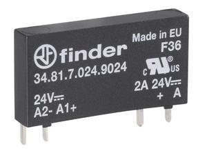Finder Solid-state relay, 34.81.7.024.9024, 24 VDC, 16/30 V, 3200 ohm