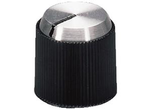 OKW Rotary knob, 4 mm, Plastic, silver/black A1314240