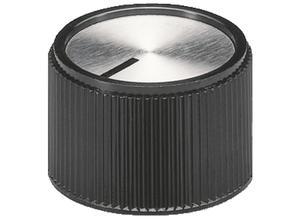 OKW Rotary knob, 6 mm, Plastic, silver/black A1320260