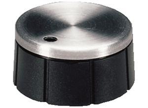 OKW Rotary knob, 6 mm, Plastic, silver/black A1321260
