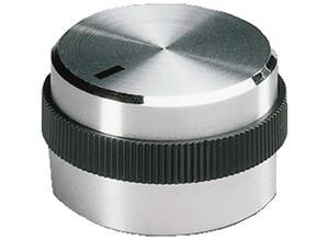 OKW Rotary knob, 6 mm, silver/black, Screw mounting, side A1416469