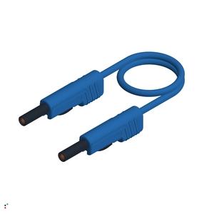 Hirschmann 4 mm Test lead with displaceable insulated sleeve, 0.25 m, PVC, 1.0 mm², blue