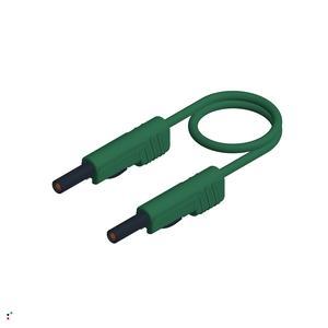 Hirschmann 4 mm Test lead with displaceable insulated sleeve, 0.25 m, PVC, 1.0 mm², green