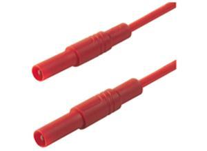 Hirschmann Test and connecting lead, Plug, 4 mm, 250 mm, red