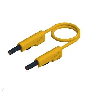 Hirschmann 4 mm Test lead with displaceable insulated sleeve, 0.25 m, PVC, 1.0 mm², yellow