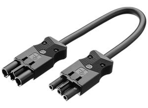 Adels-Contact Connecting cable, 2 m, black, Power plug, 3-pin