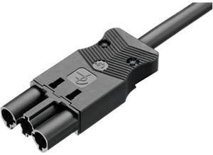 Adels-Contact Connection cable, 1 m, black, Power plug, 3-pin