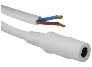 BKL DC connection cable, 2.5 m, white, DC coupling, 2.1 x 5.5 mm