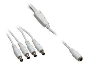 BKL DC distributor cable, 1.1 m, white, 4 x DC plug, 2.1 x 5.5 mm
