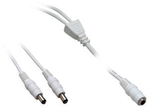 BKL DC distributor cable, 1.1 m, white, 2 x DC plug, 2.5 x 5.5 mm