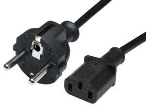 Volex Power cord in compact design, Europe, 0.5 m, black