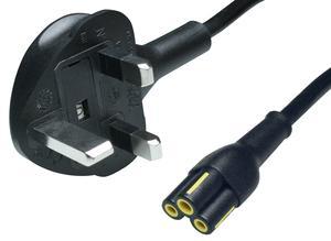 Volex Power cord in compact design, United Kingdom, 0.5 m, black