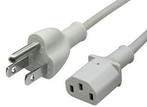 Volex Power cord in compact design, North America, 0.5 m, gray