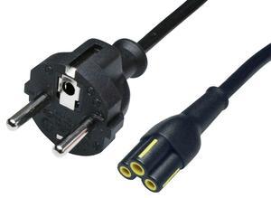 Volex Power cord in compact design, Europe, 1 m, black