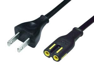 Volex Power cord in compact design, North America, 1 m, black
