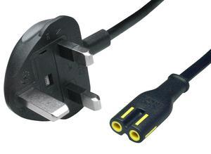 Volex Power cord in compact design, United Kingdom, 1 m, black