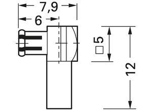 Telegärtner Coaxial plug, MCX, 50 Ω, Angled