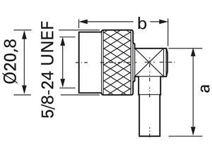 Telegärtner Coaxial plug, N, 50 Ω, Angled