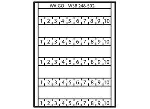 Wago Tag strips, 248-502, card with 10 x 01 to 10 strips
