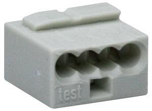 Wago Micro connector for junction boxes, 243-304, 4-pole, light gray