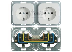 Jäger-Direkt Flush-mount Schuko-style socket outlet 2-way