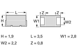 Samsung SMD tantalum capacitor, 6.8 µF, 20 V, ±10%