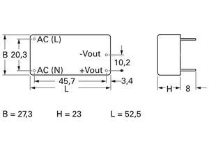 Traco Power supply module, 10 W, 12 V, 75 %