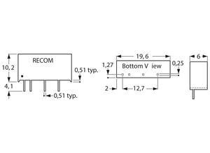 RECOM DC/DC converter, 5 V, 1 W, 0.2 A